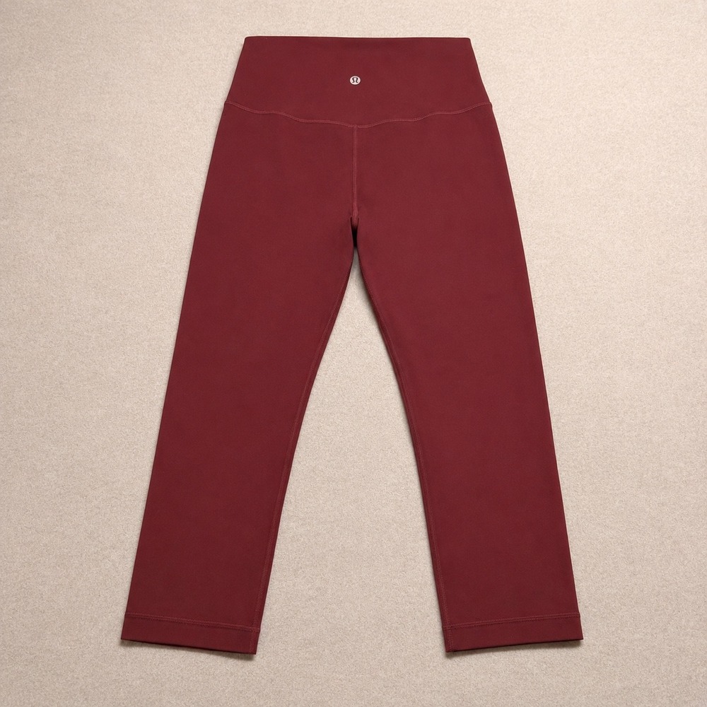 Lululemon Align High-Rise Crop 21 Burgundy Red Nulu Yoga Leggings Womens Size 4